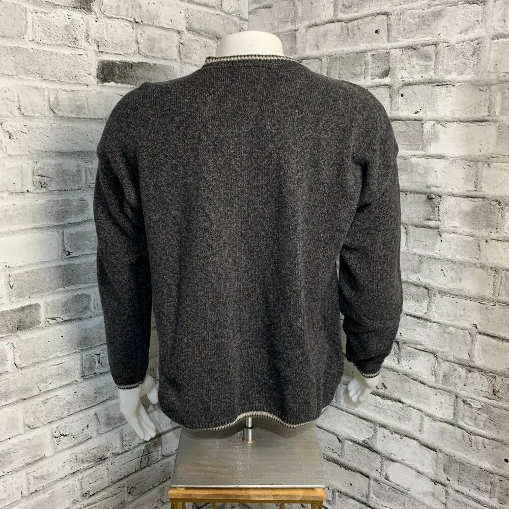 US Polo Association Vintage 90s Sweater XL Black Brown Knitted Crewneck Pullover - Picture 4 of 11